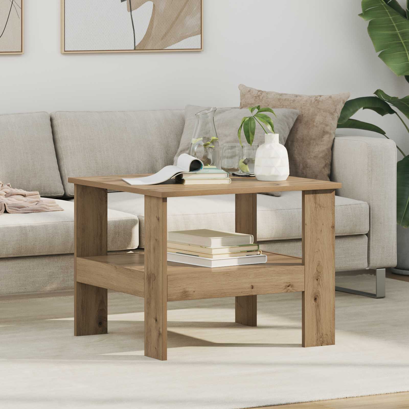 vidaXL Coffee Table Artisan Oak 57 x 55 x 45 cm Engineered Wood 1