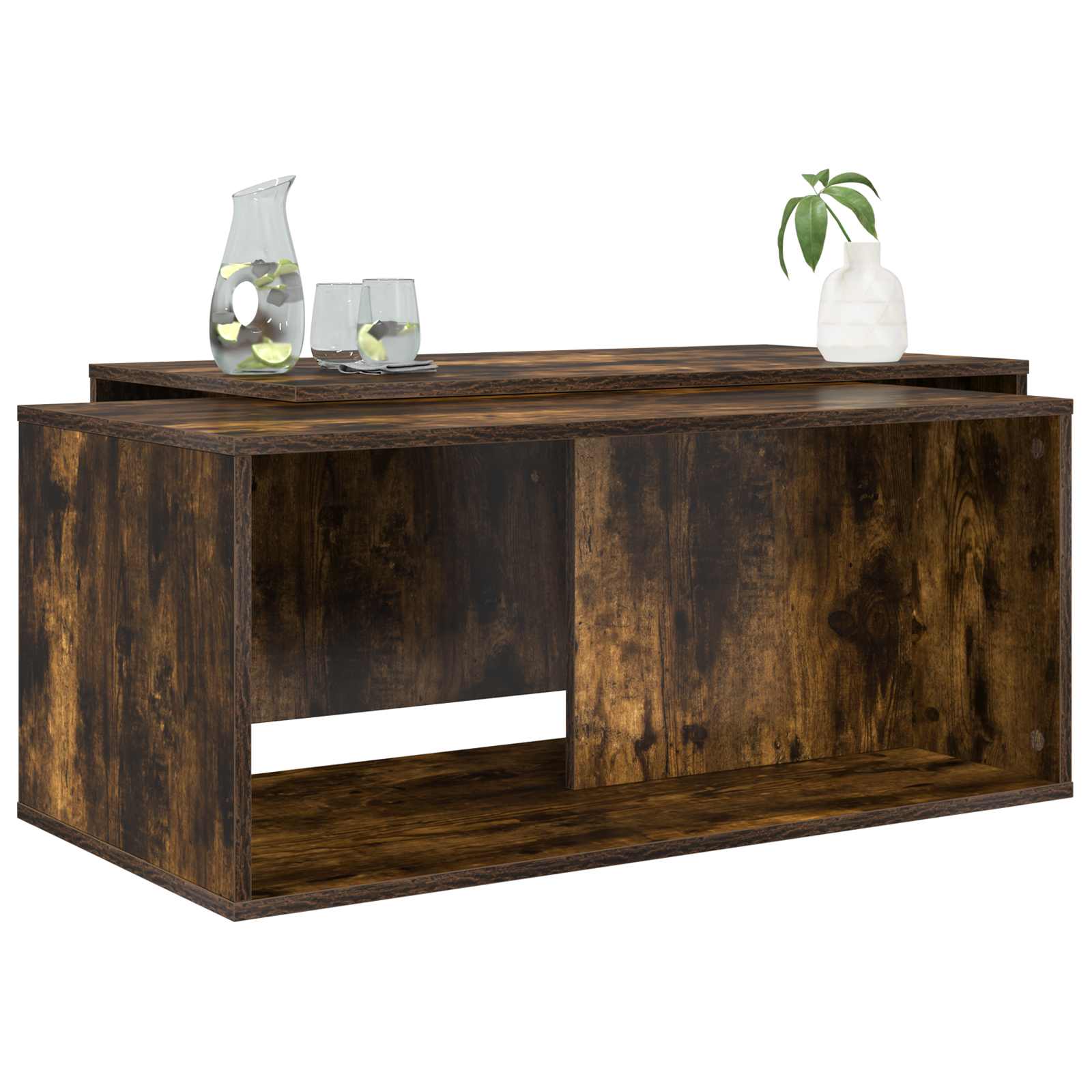 vidaXL Coffee Table Set 2 pcs Smoked Oak 90 x 48 x 40 cm 3
