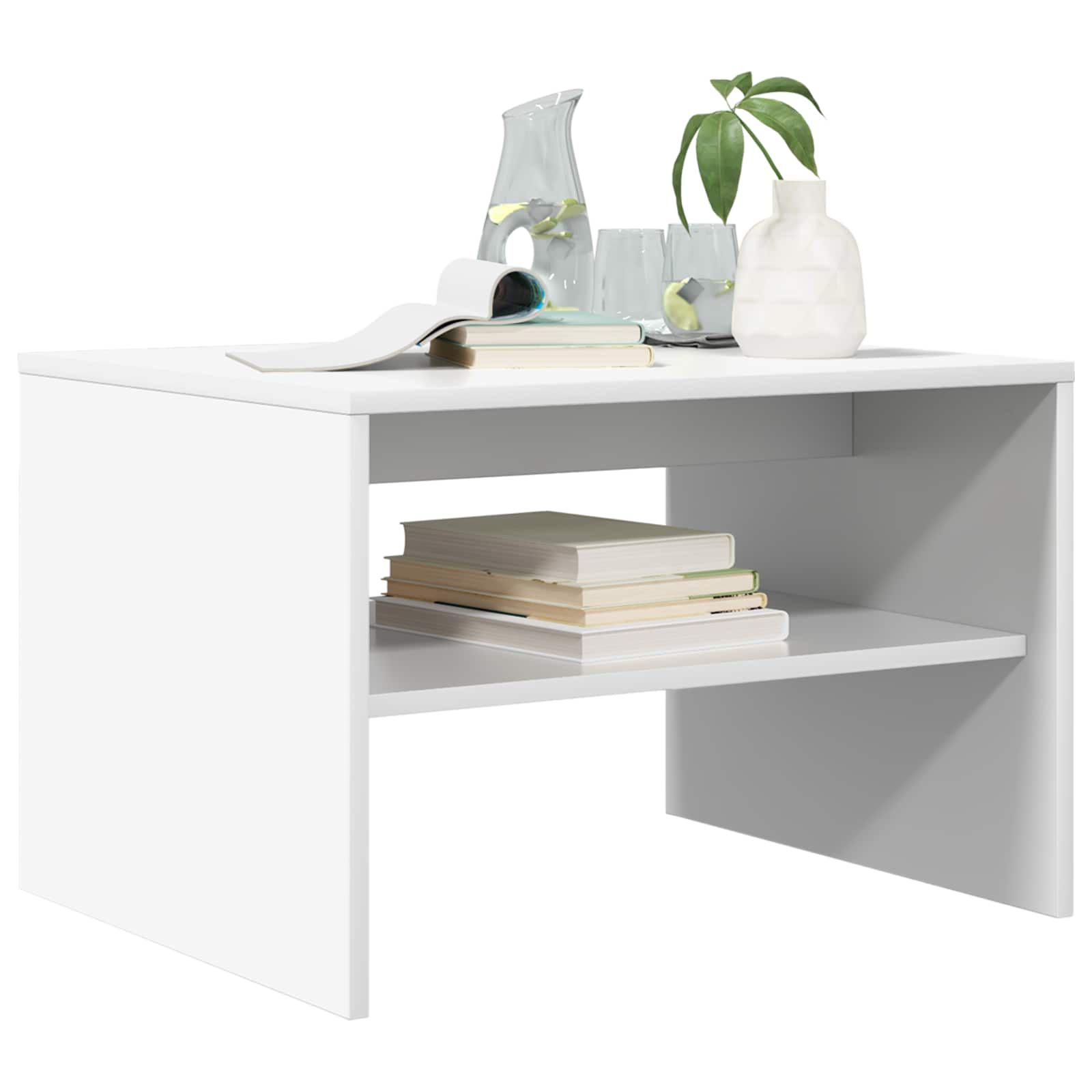 vidaXL Coffee Table White 60 x 50 x 40 cm Engineered Wood 3