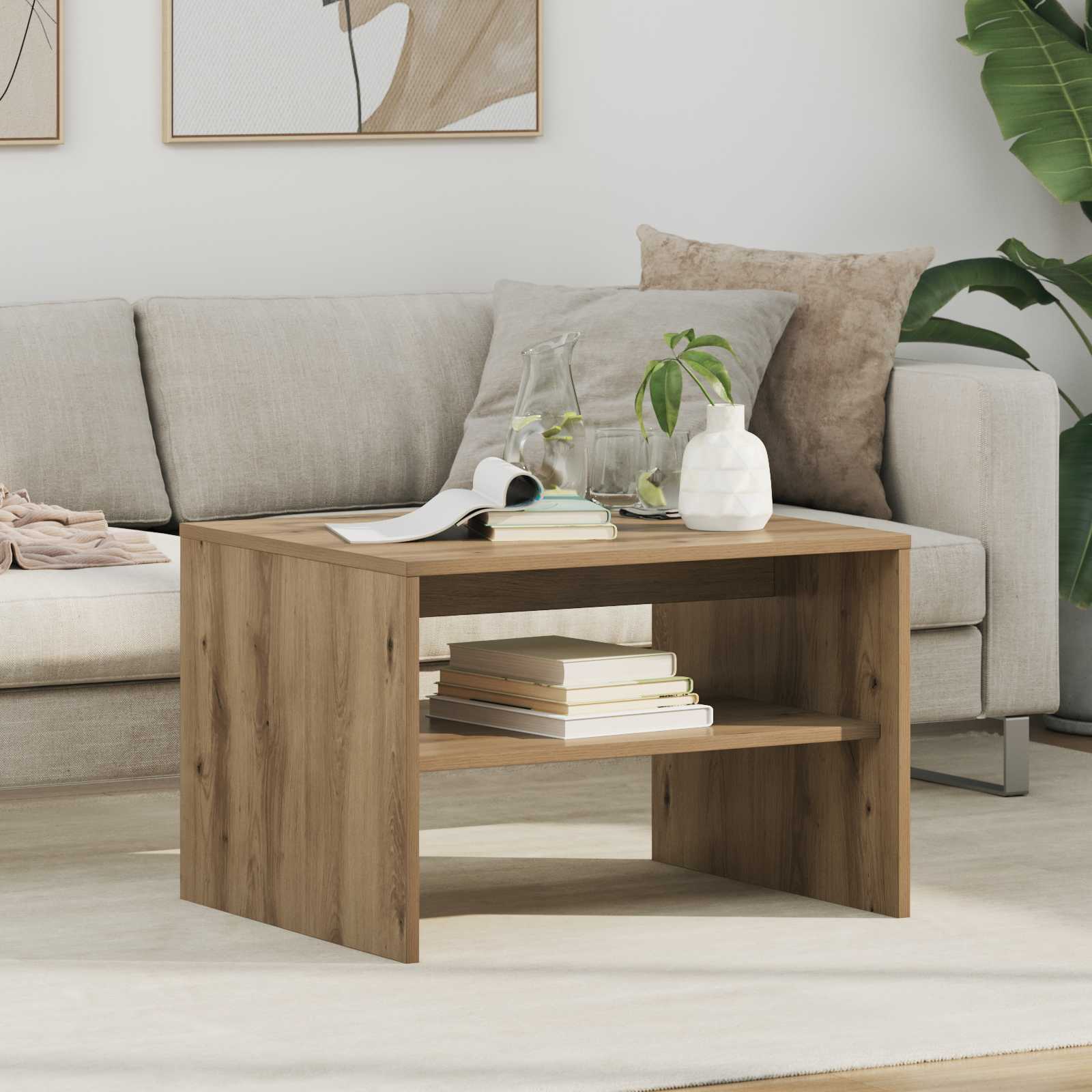 vidaXL Coffee Table Artisan Oak 60 x 50 x 40 cm Engineered Wood 1