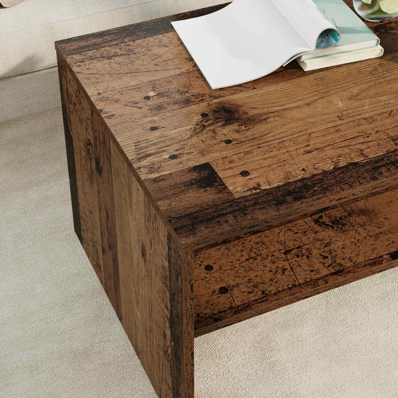 vidaXL Coffee Table Old Wood 80 x 50 x 40 cm Engineered Wood 4