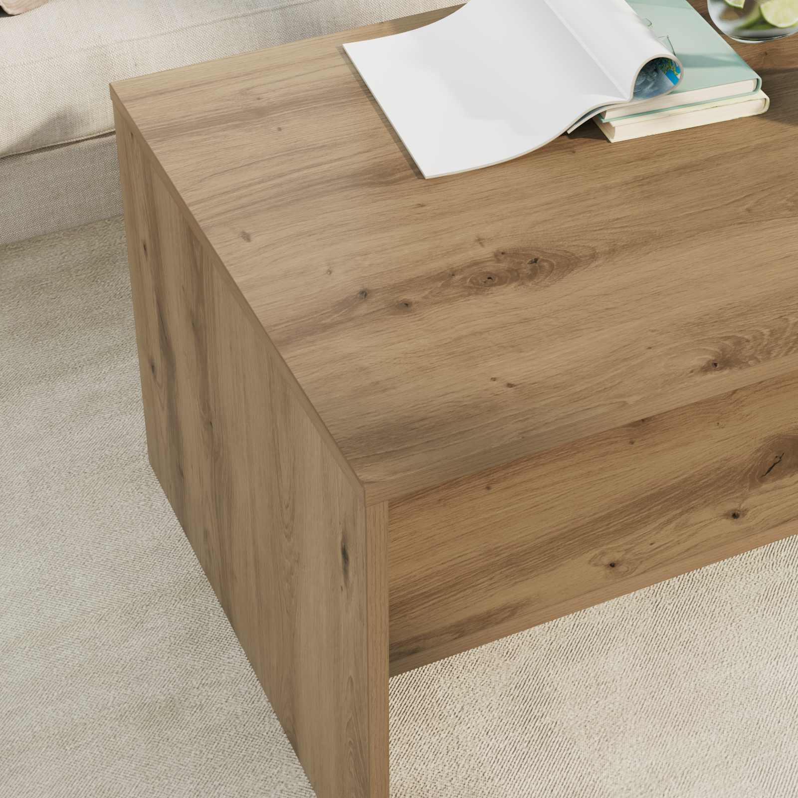 vidaXL Coffee Table Artisan Oak 80 x 50 x 40 cm Engineered Wood 4