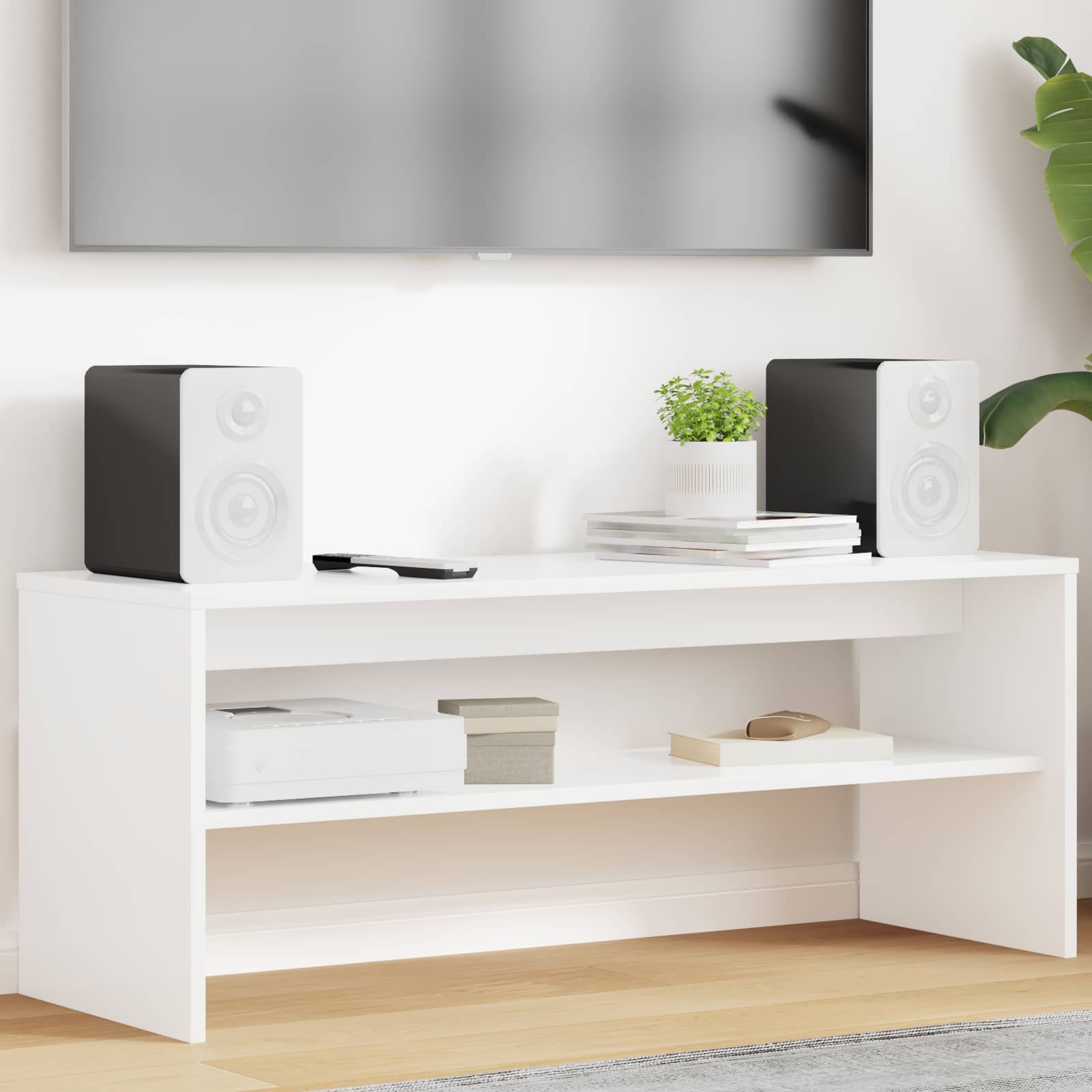 vidaXL TV Cabinet 100 x 35 x 40 cm White Engineered Wood 1