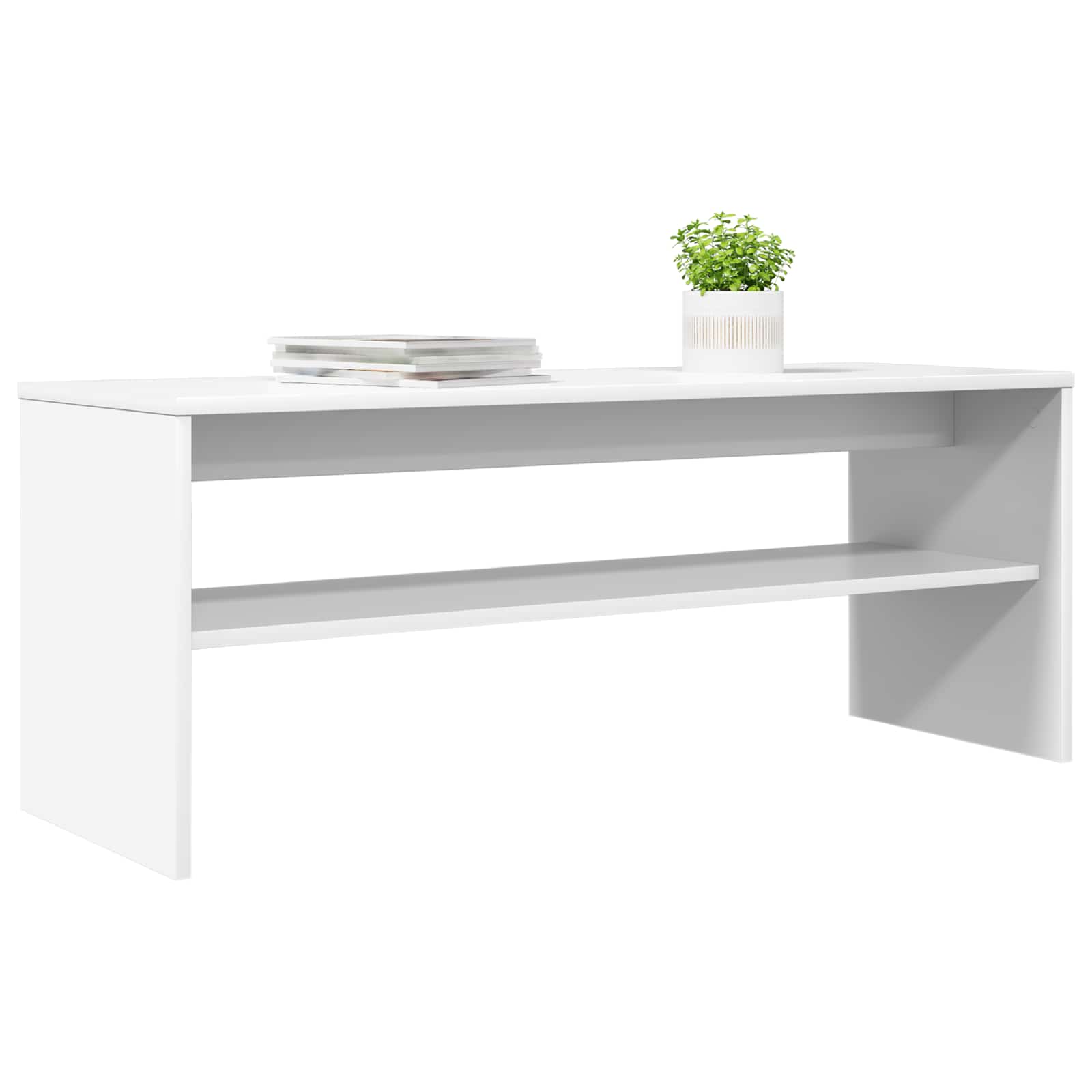 vidaXL TV Cabinet 100 x 35 x 40 cm White Engineered Wood 3