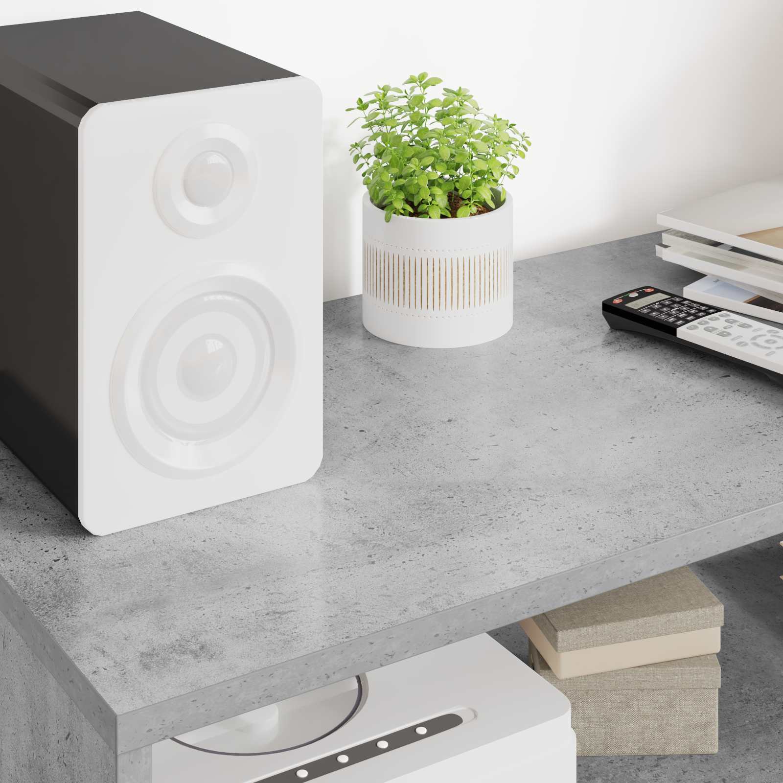 vidaXL TV Cabinet 100 x 35 x 40 cm Concrete Grey Engineered Wood 4