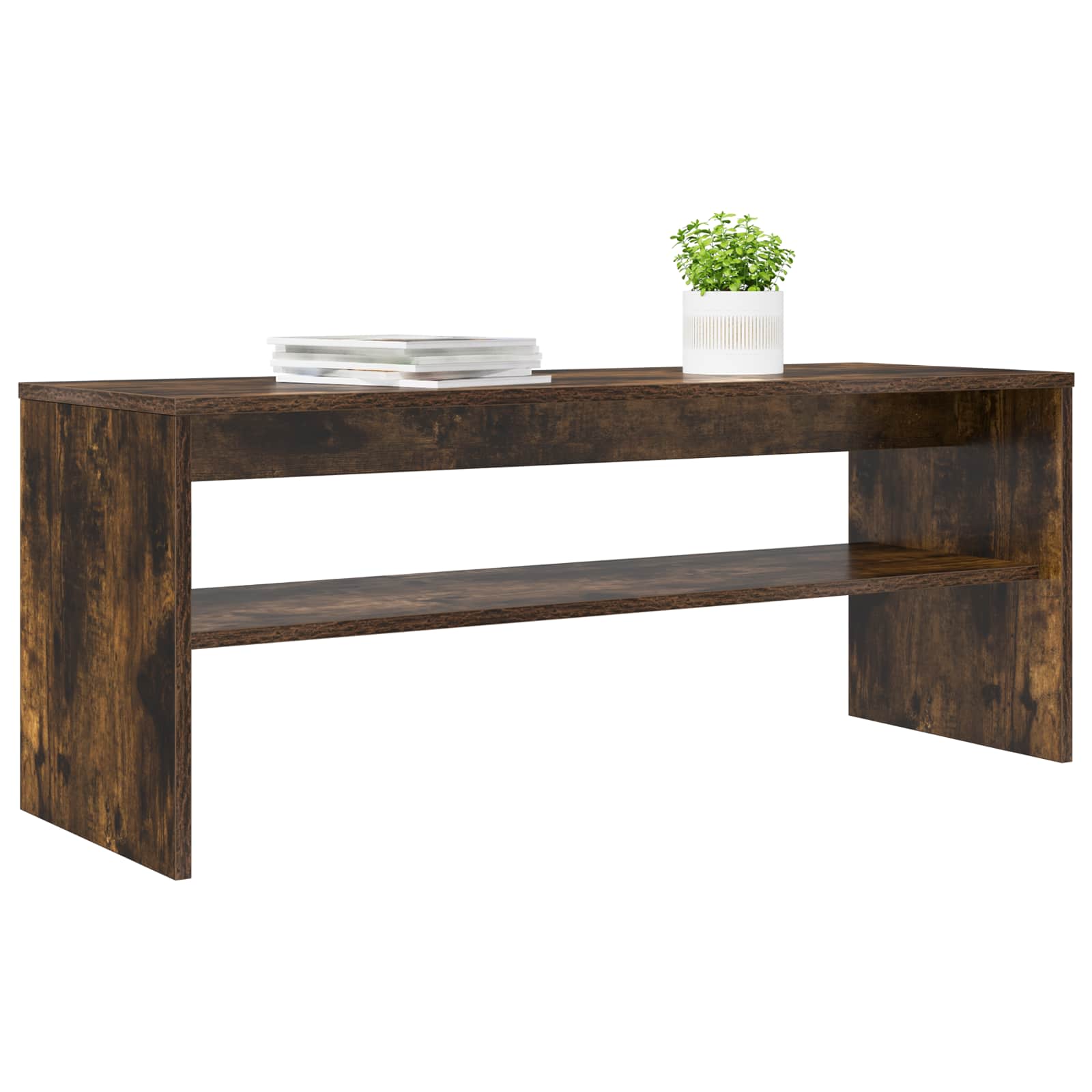 vidaXL TV Cabinet 100 x 35 x 40 cm Smoked Oak Engineered Wood 3