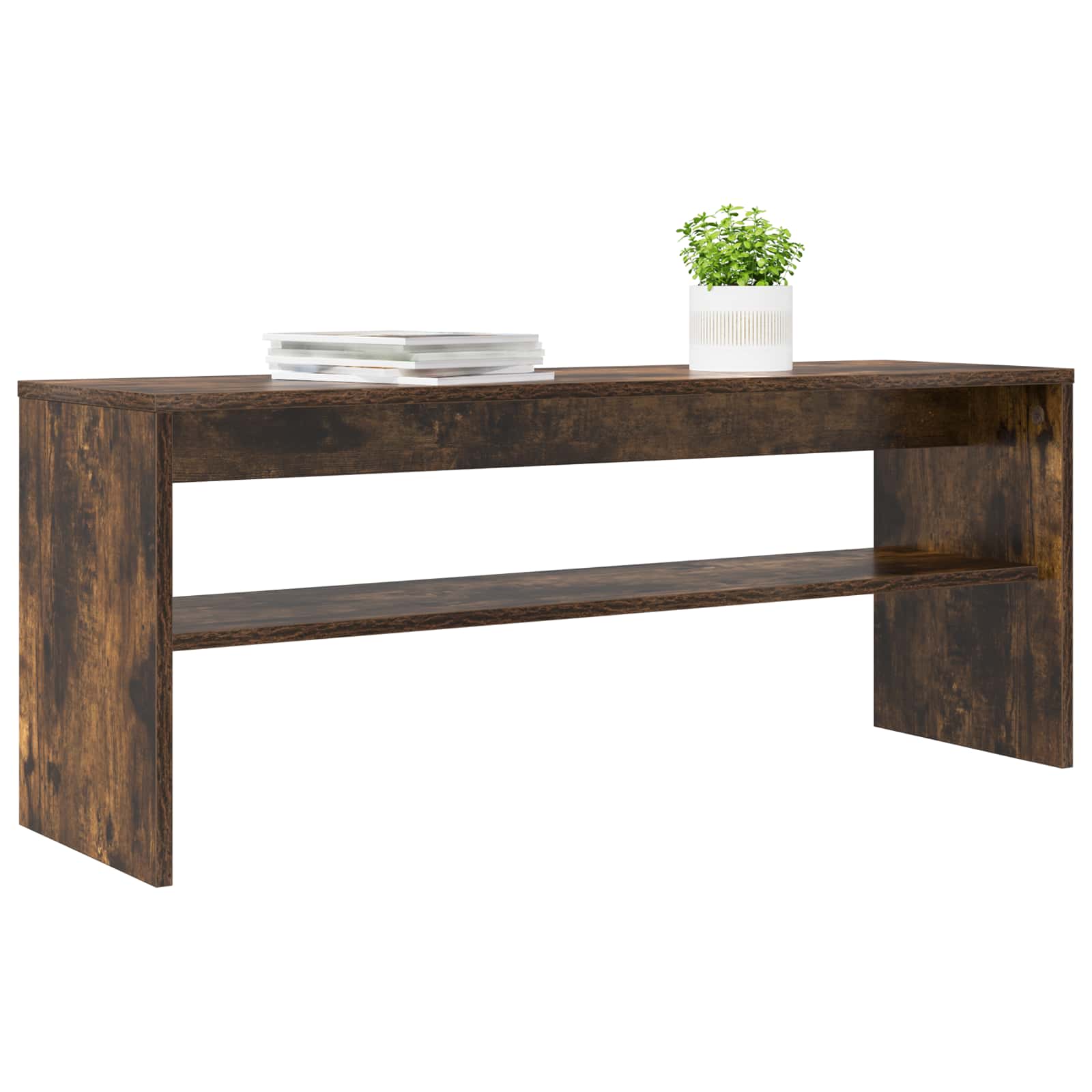 vidaXL TV Cabinet 100 x 30 x 40 cm Smoked Oak Engineered Wood 3