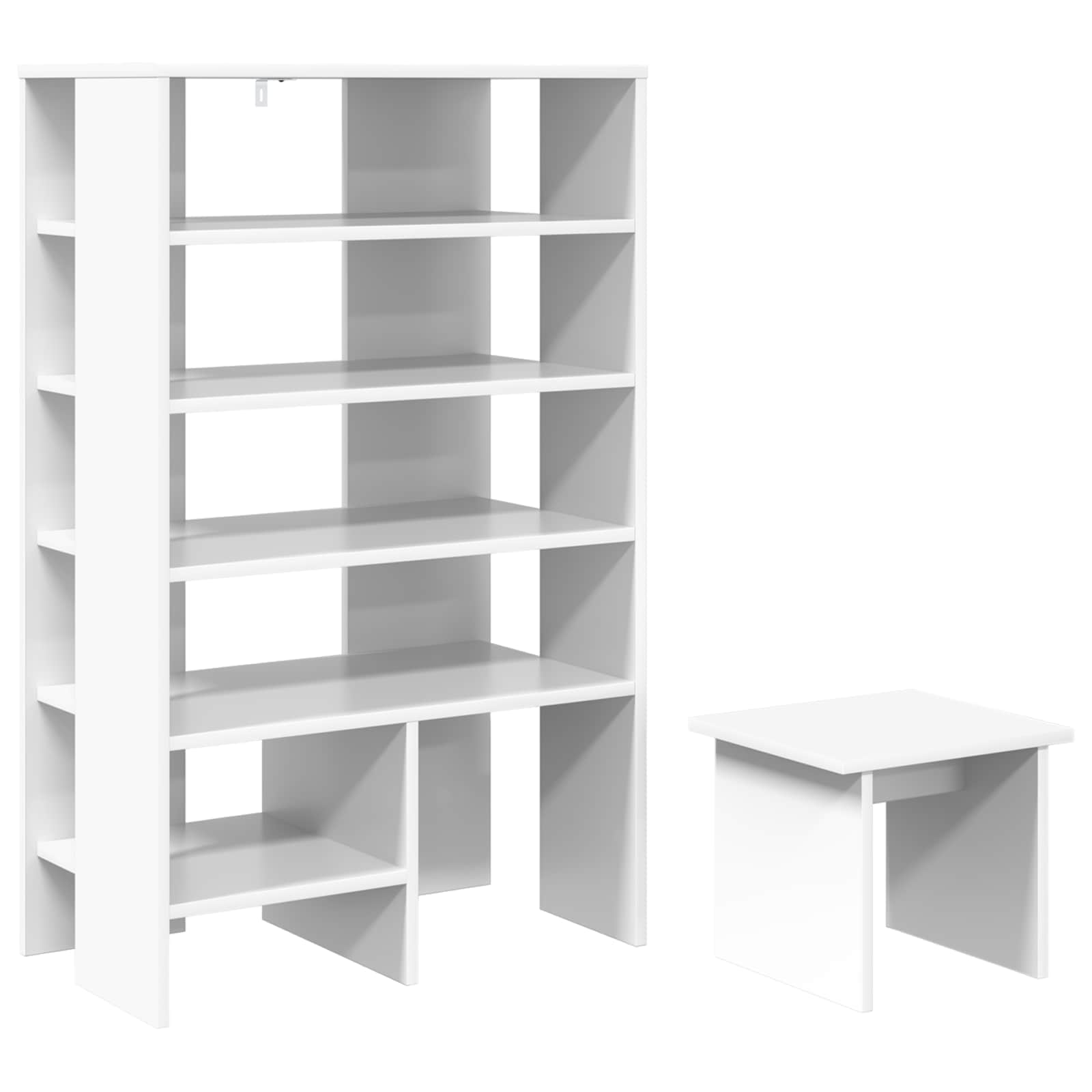 vidaXL Shoe Cabinet 2 pcs 62 x 35 x 100 cm Engineered Wood White 2
