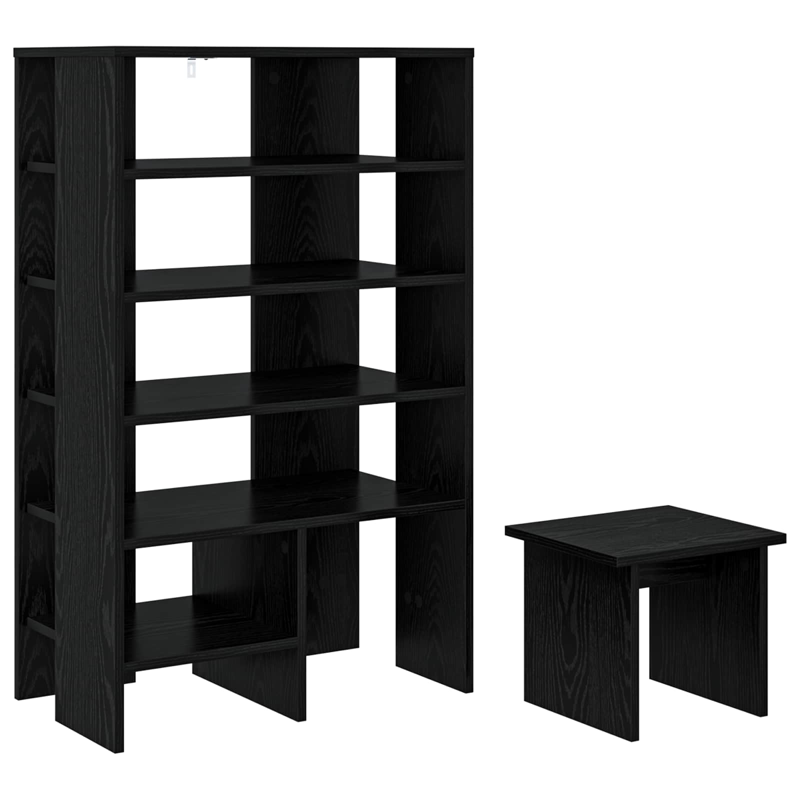vidaXL Shoe Cabinet 2 pcs 62 x 35 x 100 cm Engineered Wood Black Oak 2