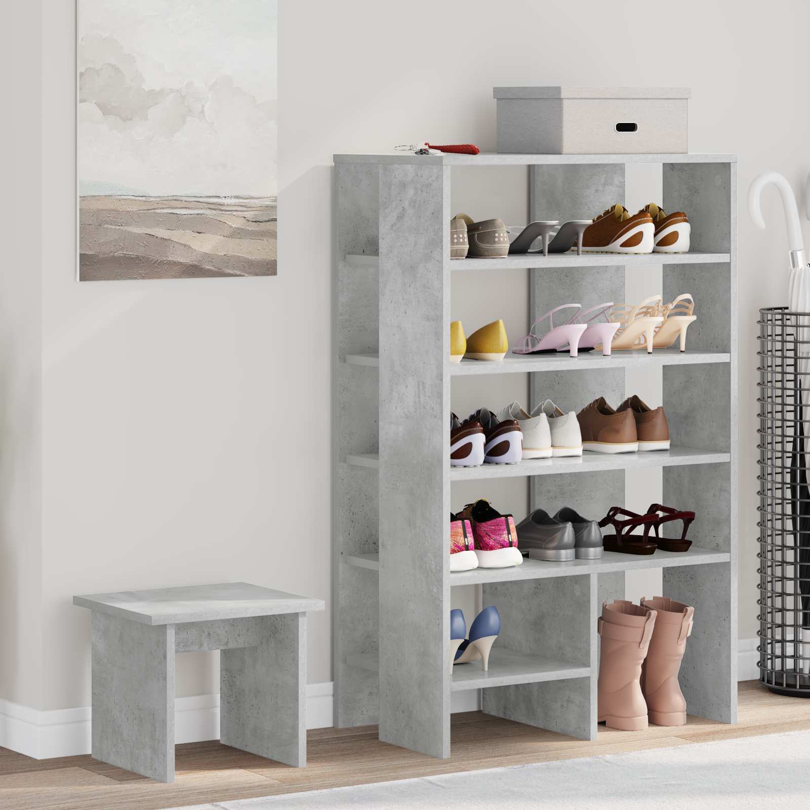 vidaXL Shoe Cabinet 2 pcs 62 x 35 x 100 cm Engineered Wood 4