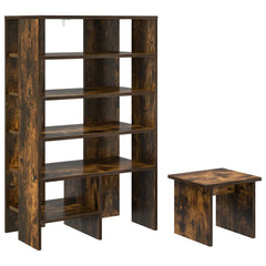 vidaXL Shoe Cabinet 2 pcs 62 x 35 x 100 cm Engineered Wood Smoked Oak 2