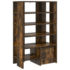 vidaXL Shoe Cabinet 2 pcs 62 x 35 x 100 cm Engineered Wood Smoked Oak 5