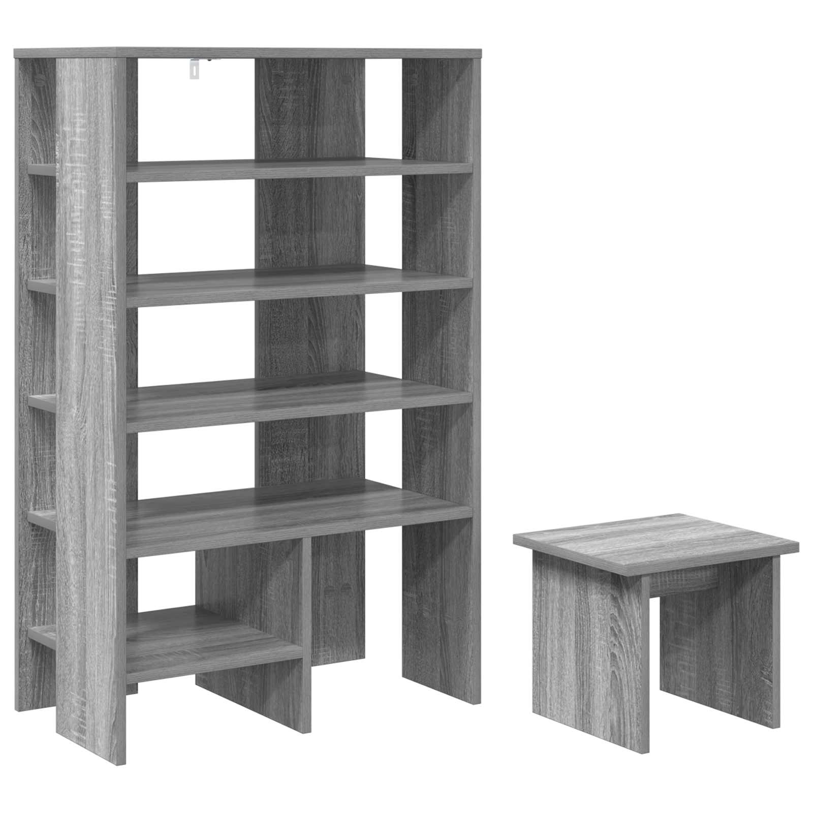 vidaXL Shoe Cabinet 2 pcs 62 x 35 x 100 cm Engineered Wood Grey Sonoma 2