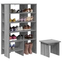 vidaXL Shoe Cabinet 2 pcs 62 x 35 x 100 cm Engineered Wood Grey Sonoma 3