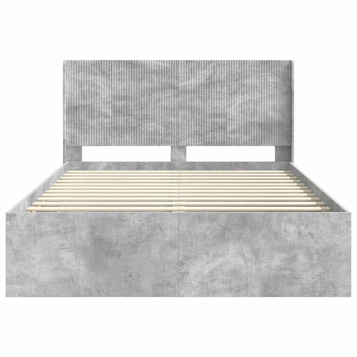 Bed Frame with Storage and Headboard Length 200 cm Concrete Grey 160 cm