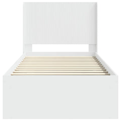 Bed Frame with Storage and Headboard 90 x 190 cm White