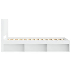 Bed Frame with Storage and Headboard 75 x 190 cm White