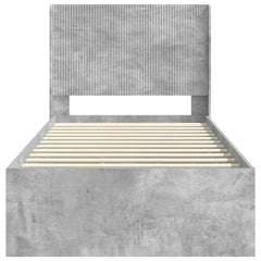 Bed Frame with Storage and Headboard Length 200 cm Concrete Grey 90 cm