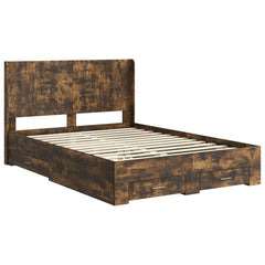 Bed Frame Storage Headboard Length Smoked Oak