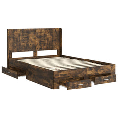 Bed Frame Storage Headboard Length Smoked Oak