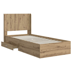 Bed Frame with Storage and Headboard Length 200 cm Artisan Oak 90 cm