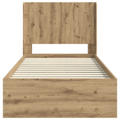 Bed Frame with Storage and Headboard Length 200 cm Artisan Oak 90 cm