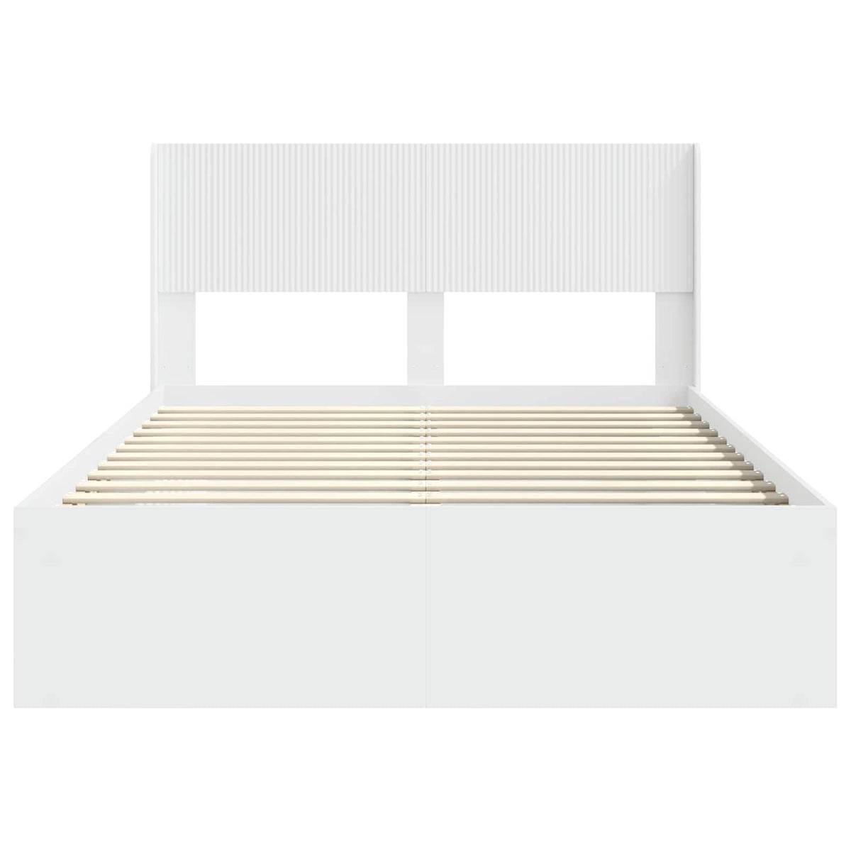 Bed Frame with Storage and Headboard 160 x 200 cm White