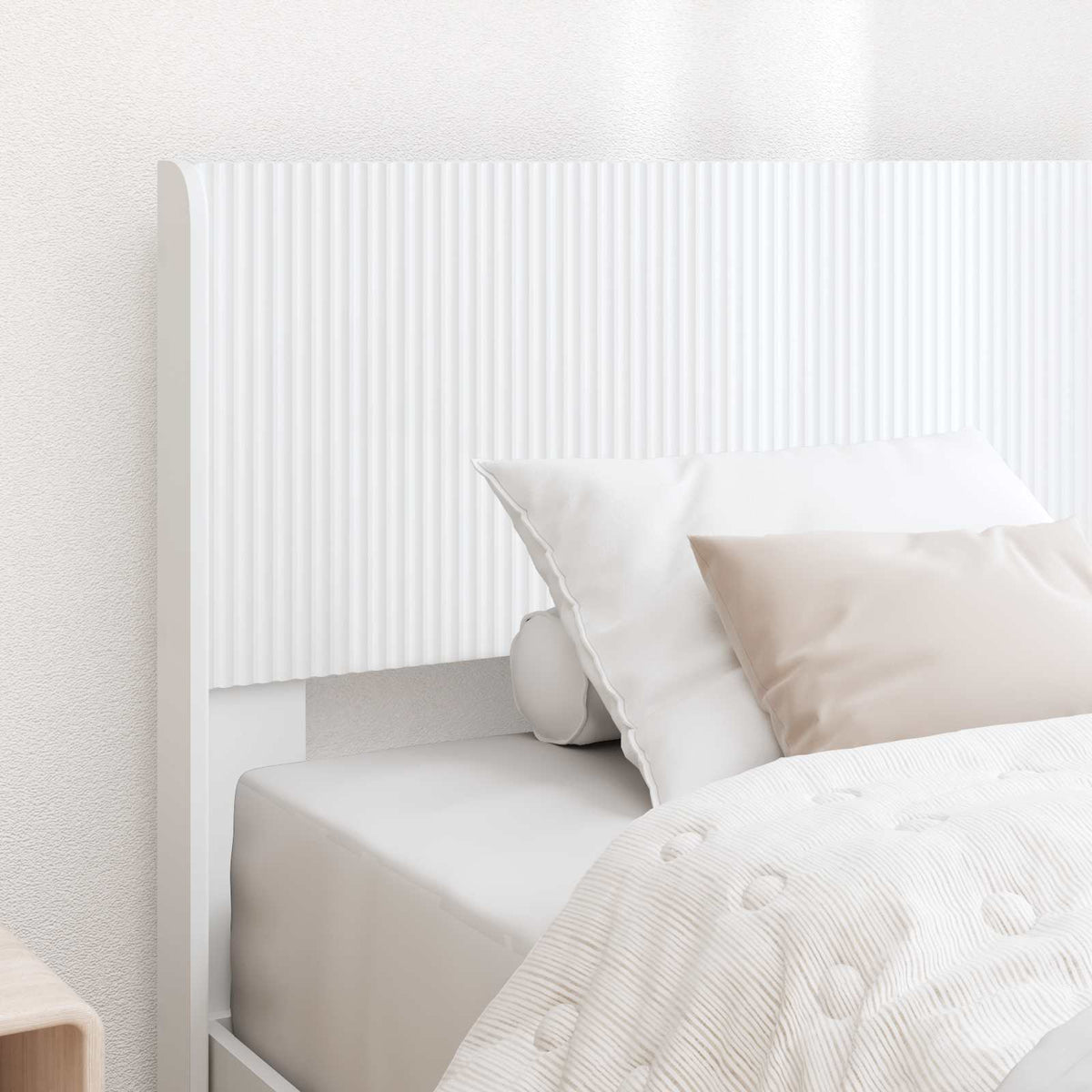 Bed Frame Storage Headboard White