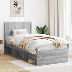 Bed Frame Storage Headboard Grey Sonoma