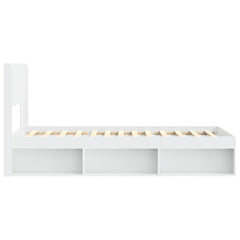 Bed Frame with Storage and Headboard 75 x 190 cm White