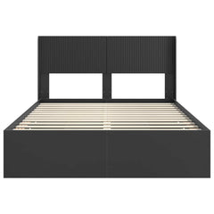 Bed Frame with Storage and Headboard Length 200 cm Black 160 cm