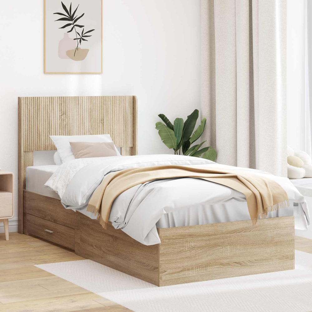 Bed Frame Storage Headboard Length Sonoma oak