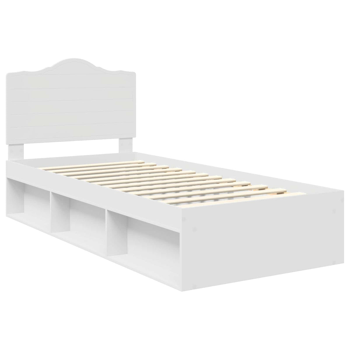 Bed Frame with Headboard 75 x 190 cm Solid Pine Wood White