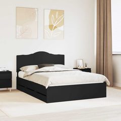 Bed Frame with Drawer Engineer Wood Length 200 cm Black 160 cm