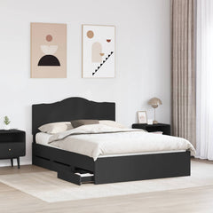 Bed Frame with Drawer Engineer Wood Length 200 cm Black 160 cm