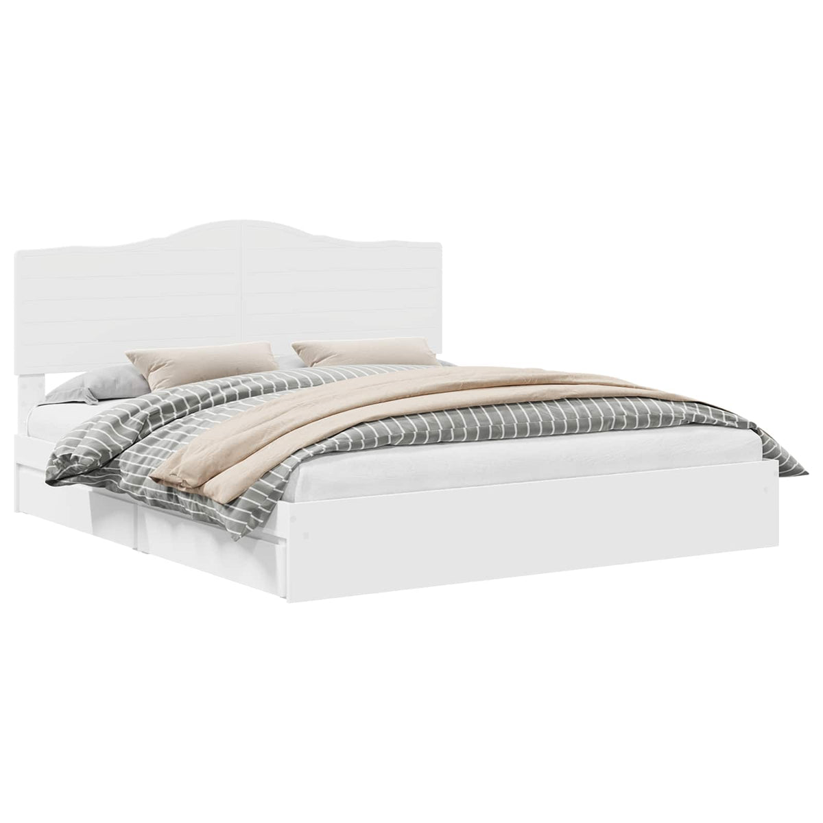Storage Bed with Drawer Engineered Wood Length 200 cm White 180 cm
