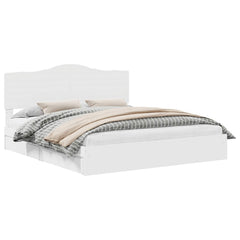 Storage Bed with Drawer Engineered Wood Length 200 cm White 180 cm