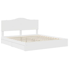 Storage Bed with Drawer Engineered Wood Length 200 cm White 180 cm