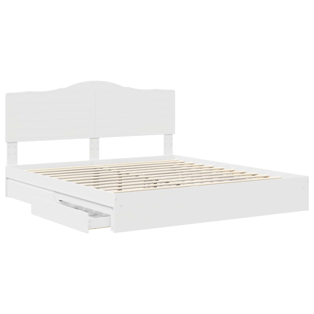 Storage Bed with Drawer Engineered Wood Length 200 cm White 180 cm