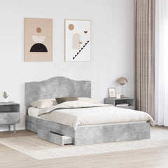 Storage Bed Engineered Wood Length 200 cm Concrete Grey 150 cm