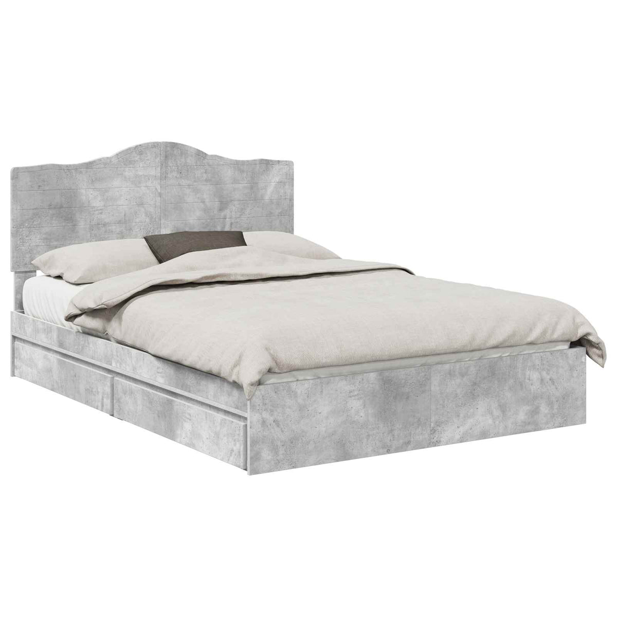 Storage Bed Engineered Wood Length 200 cm Concrete Grey 150 cm