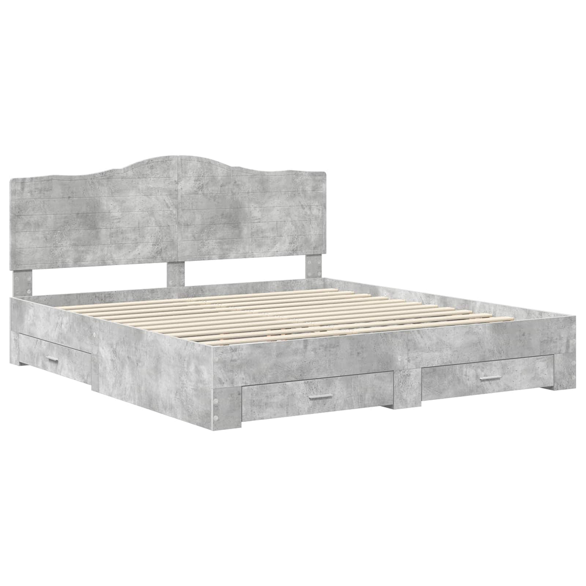 Bed Frame Engineered Wood Length 200 cm Concrete Grey 200 cm