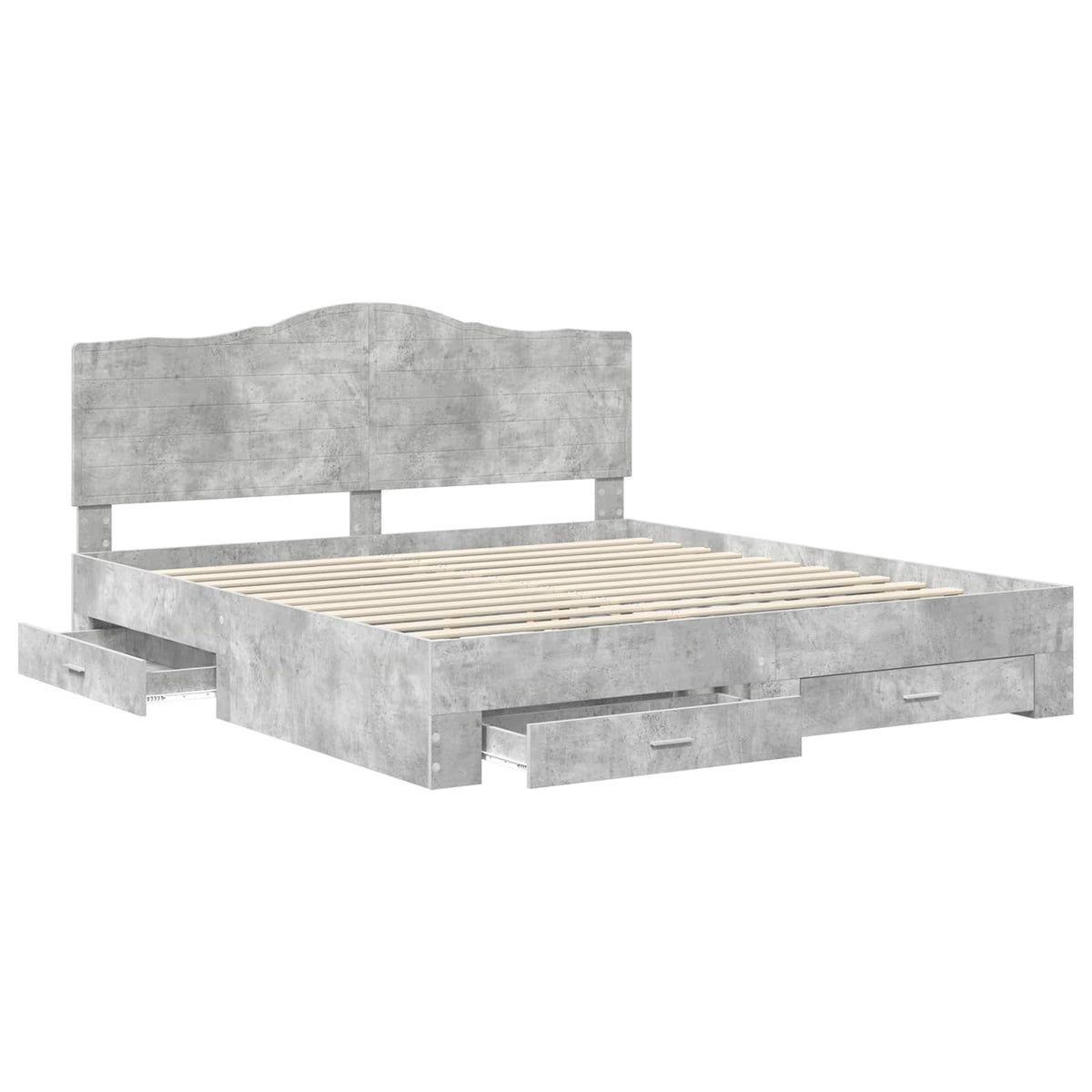 Bed Frame Engineered Wood Length 200 cm Concrete Grey 200 cm
