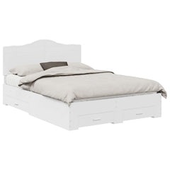 Bed Frame 140 x 190 cm Engineered Wood White