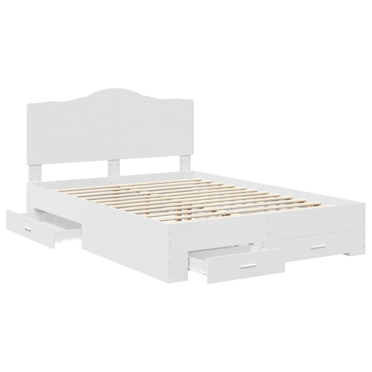 Bed Frame 140 x 190 cm Engineered Wood White