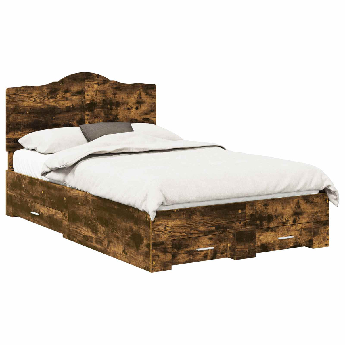 Bed Frame Engineered Wood Smoked Oak