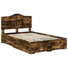 Bed Frame with Drawer 120 x 190 cm Engineered Wood Smoked oak