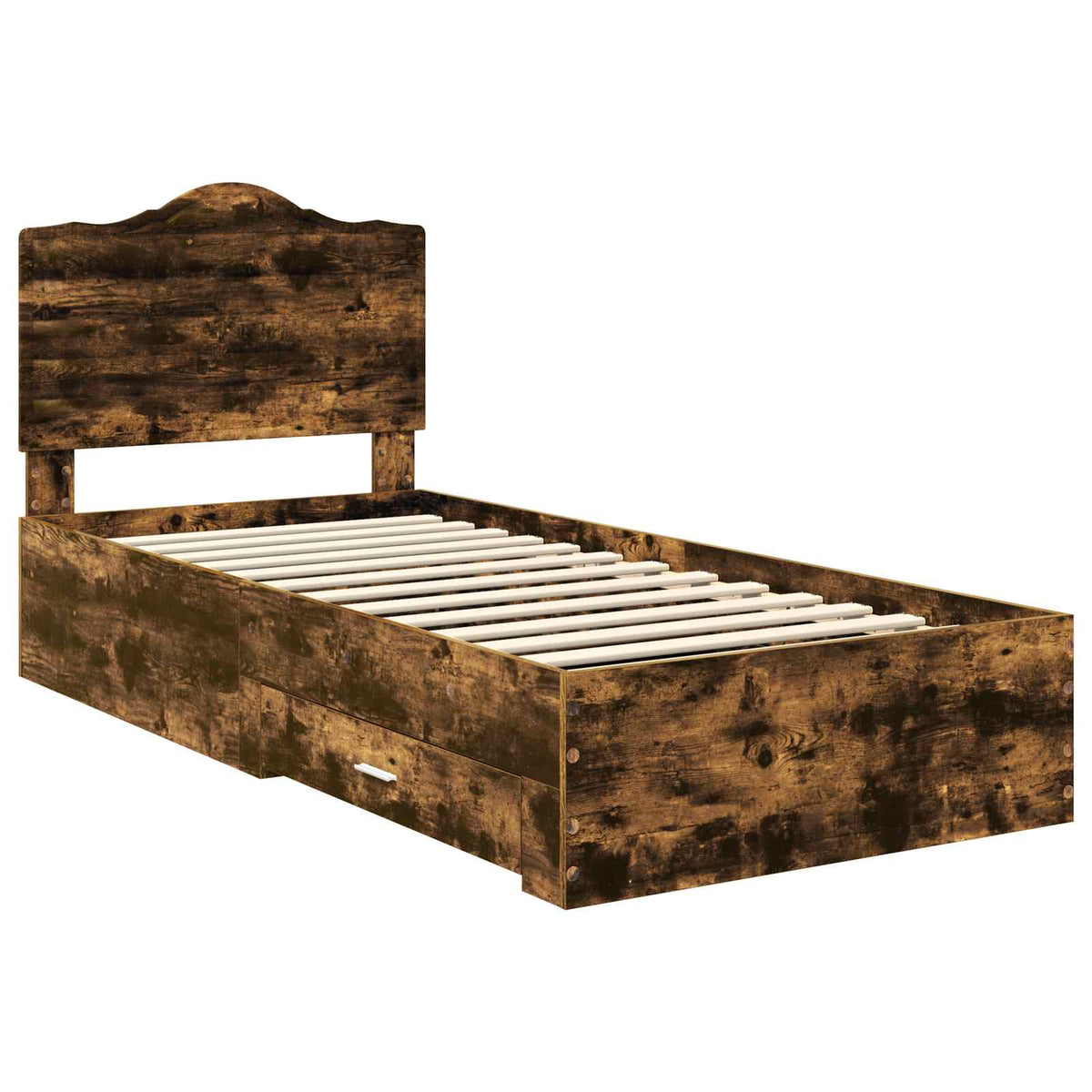 Bed Frame with Drawer 90 x 190 cm Engineered Wood Smoked oak