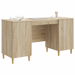 Desk with Shelf 142.5 x 50 x 75 cm Engineered Wood Sonoma oak