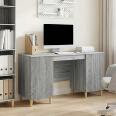 Desk with Shelf 142.5 x 50 x 75 cm Engineered Wood Grey sonoma